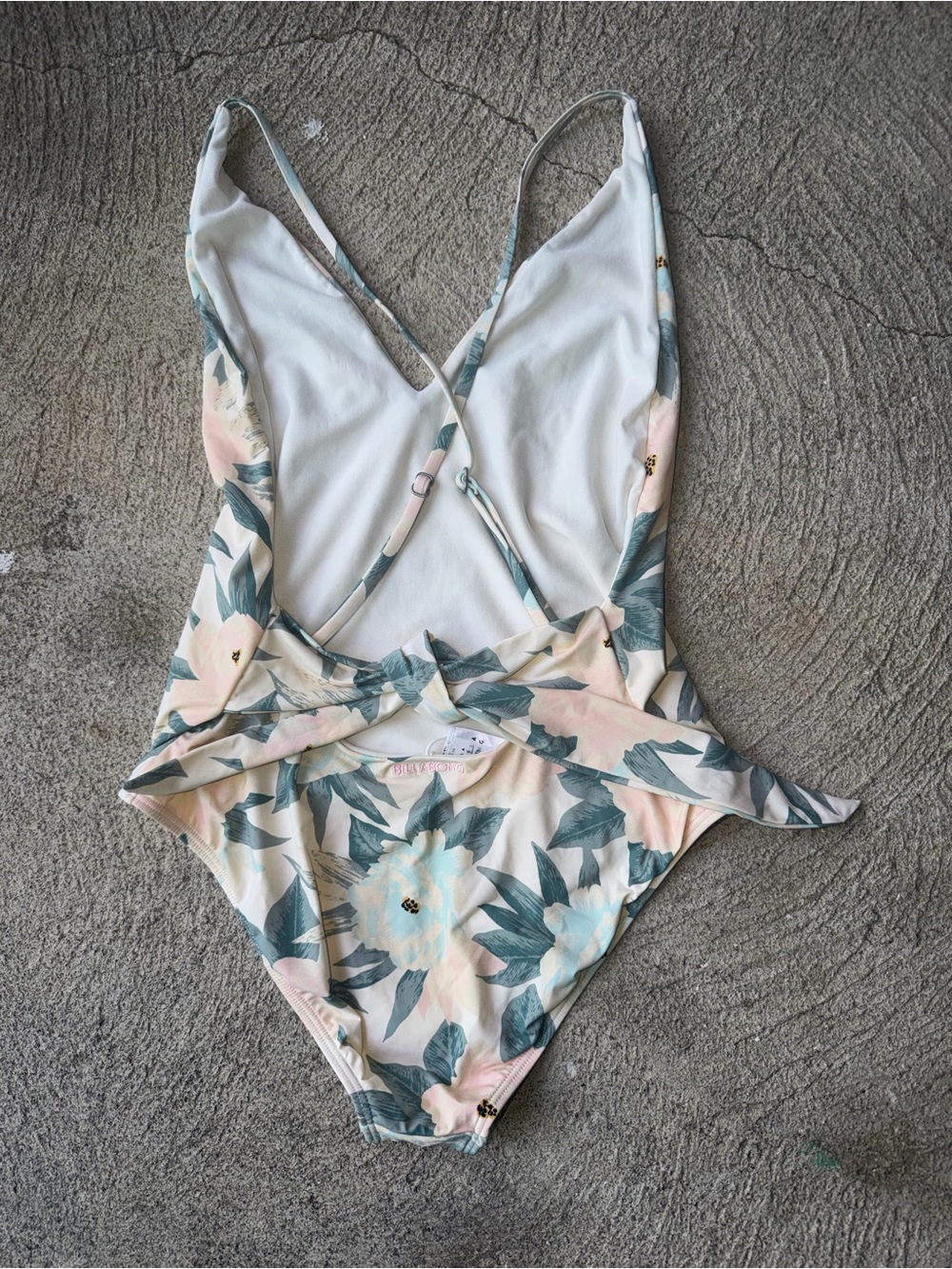 BILLABONG x SALTY BLONDE Sandy Babe One Piece Floral Swimsuit Tie Detail Medium - Picture 4 of 8